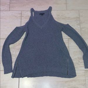 Blue off the shoulder American Eagle sweater